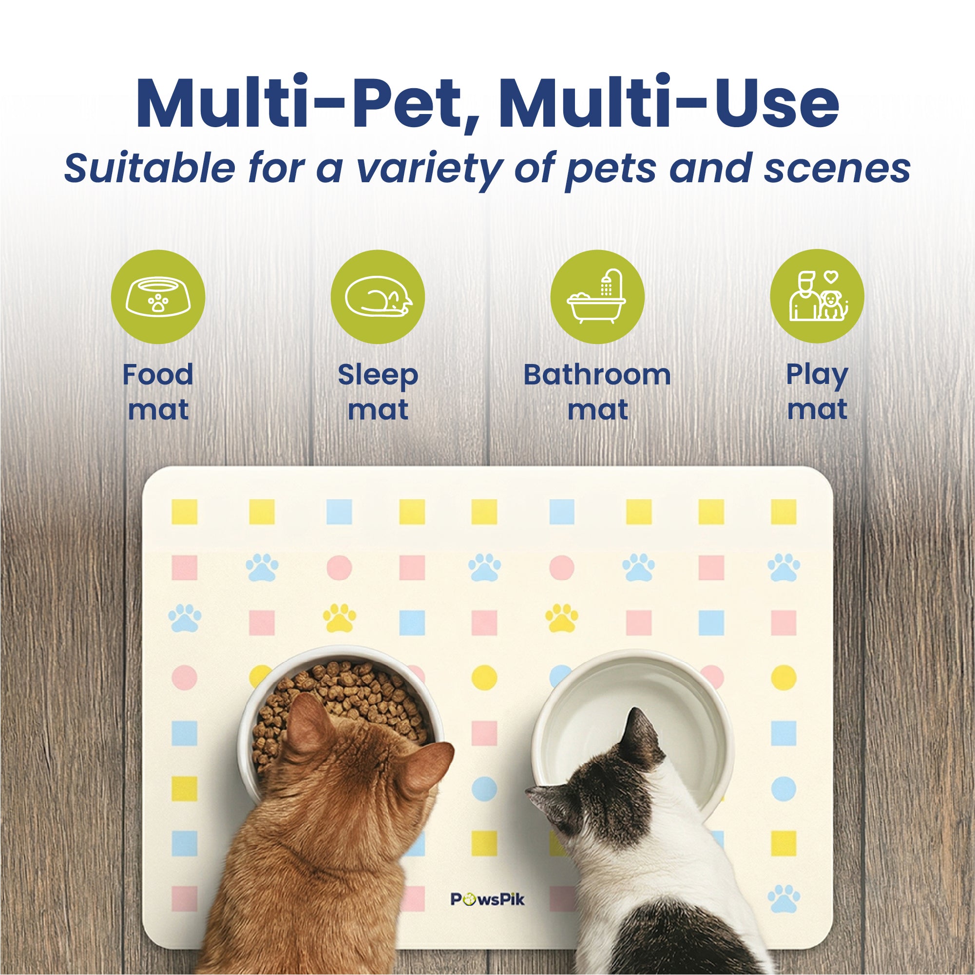 PawsPik® Fast Absorbing & Non-Slip Rubber Pet Feeding Mat