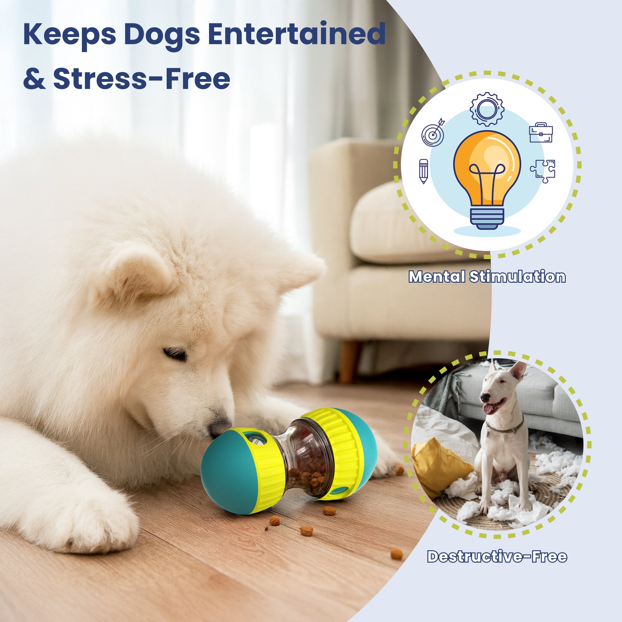 PawsPik® Dual Sphere Treat-Dispensing Rolling Toy