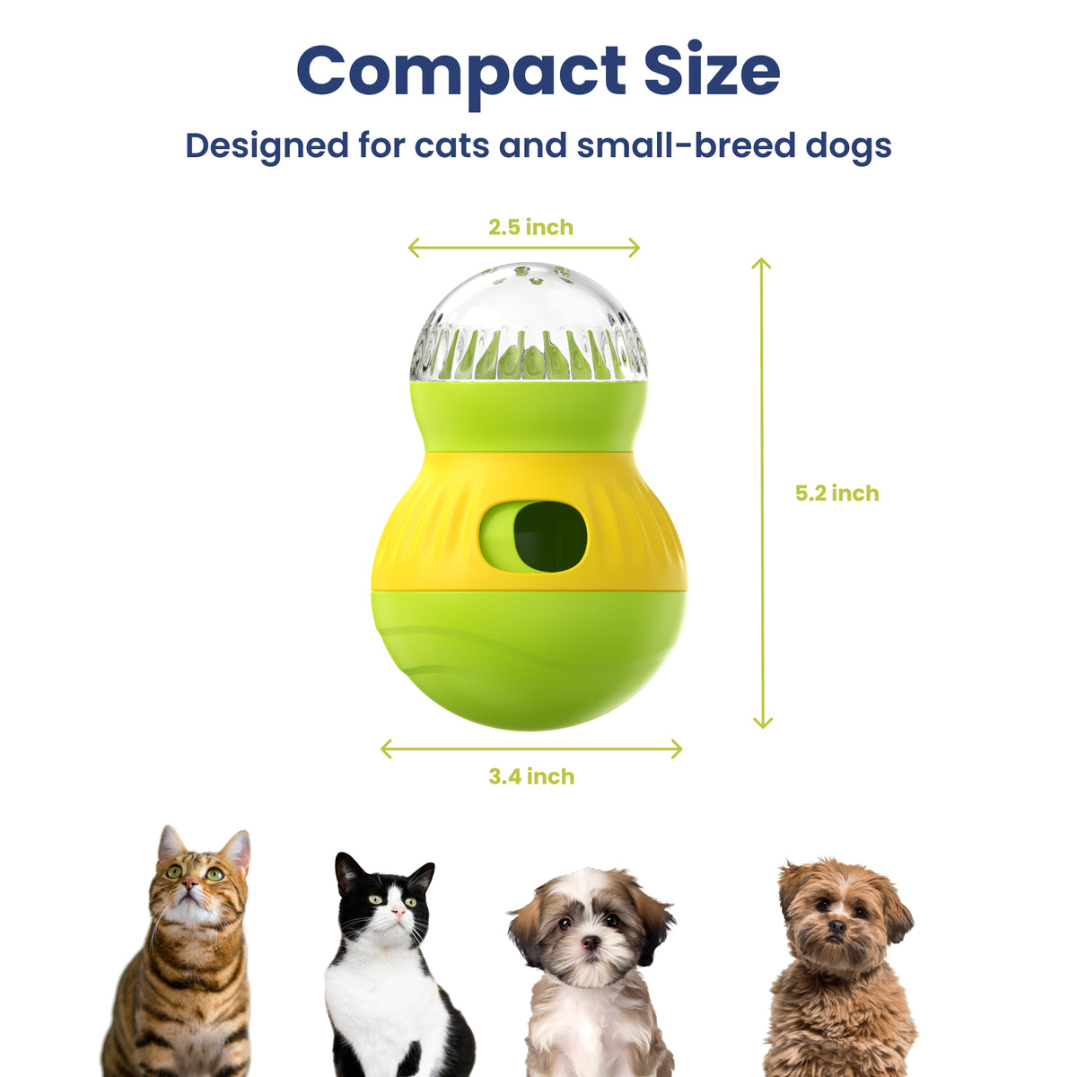 PawsPik® Interactive Wobble Tumbler Treat Dispenser Small Dog & Cat Toy