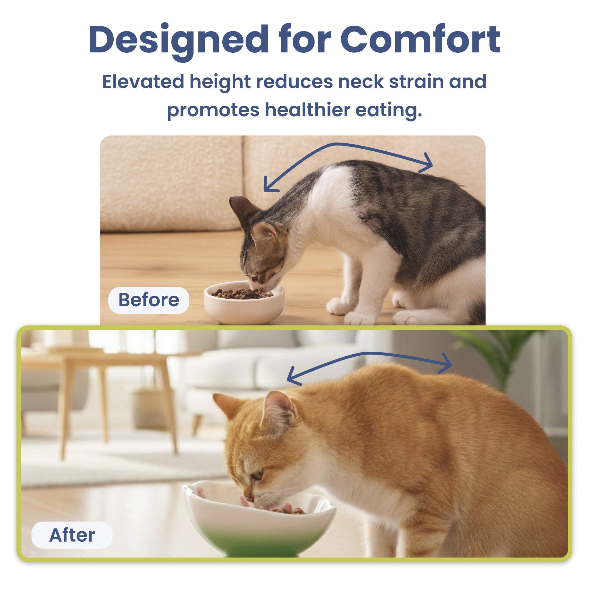 PawsPik® PawsPik Strawberry Blooms Elevated Ceramic Cat Bowl