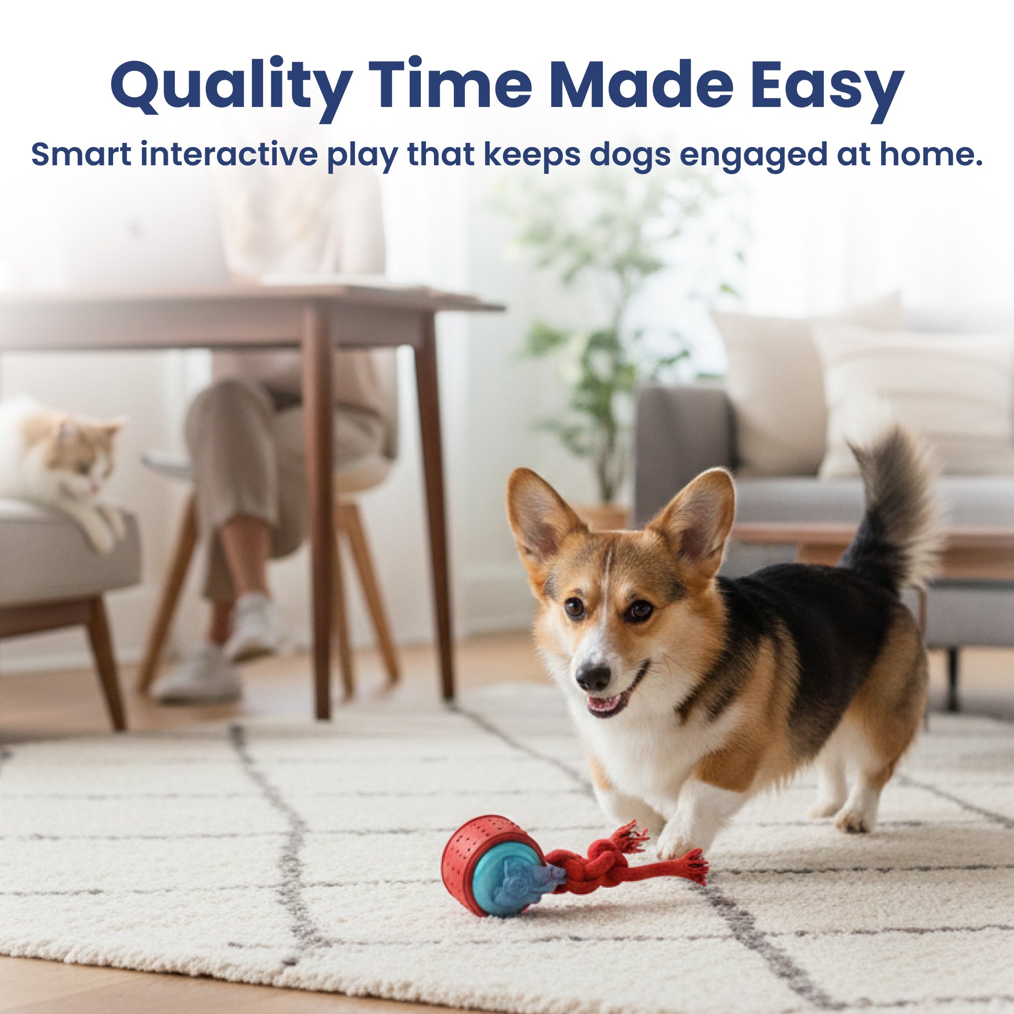 PawsPik® Tug & Spin Smart Interactive Dog Toy, Red