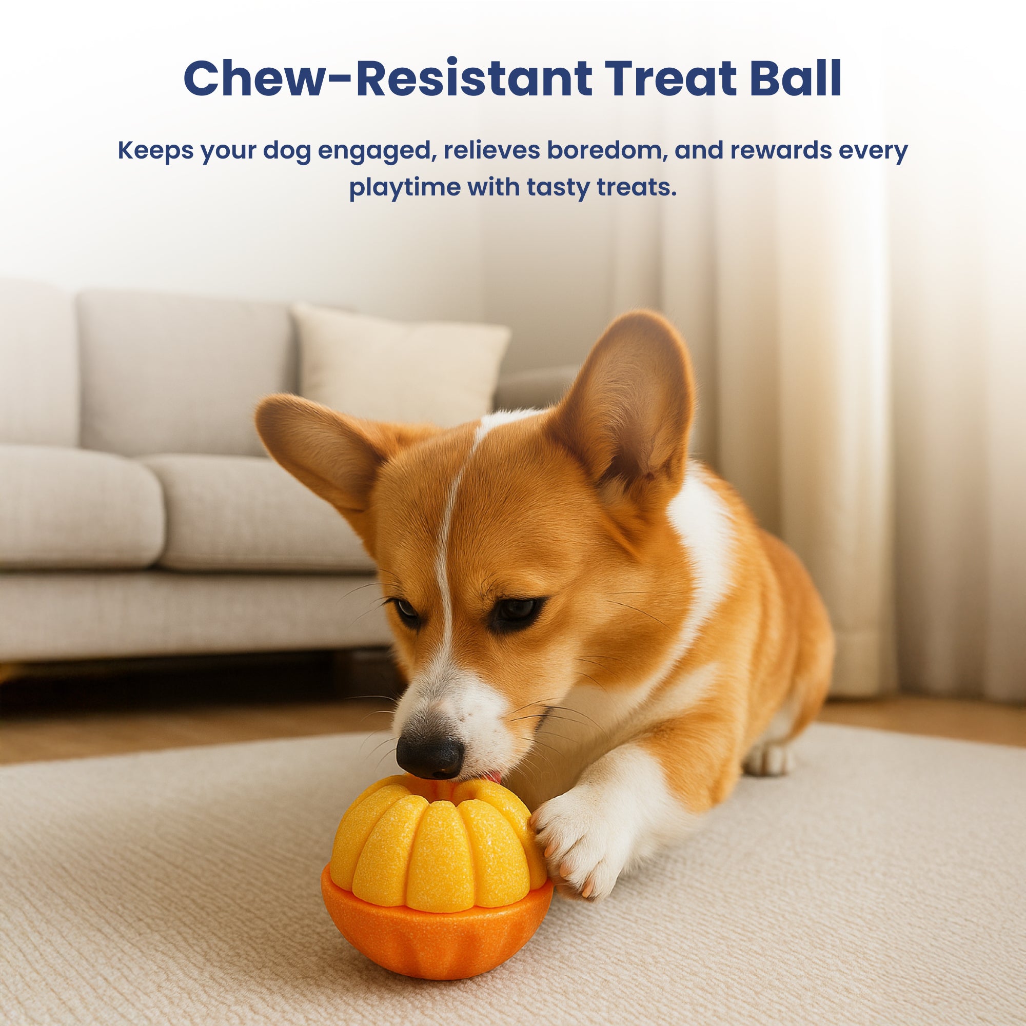 PawsPik® 2-in-1 Rolling Treat Dispenser & Frozen Lick Enrichment Doy Toy, Orange