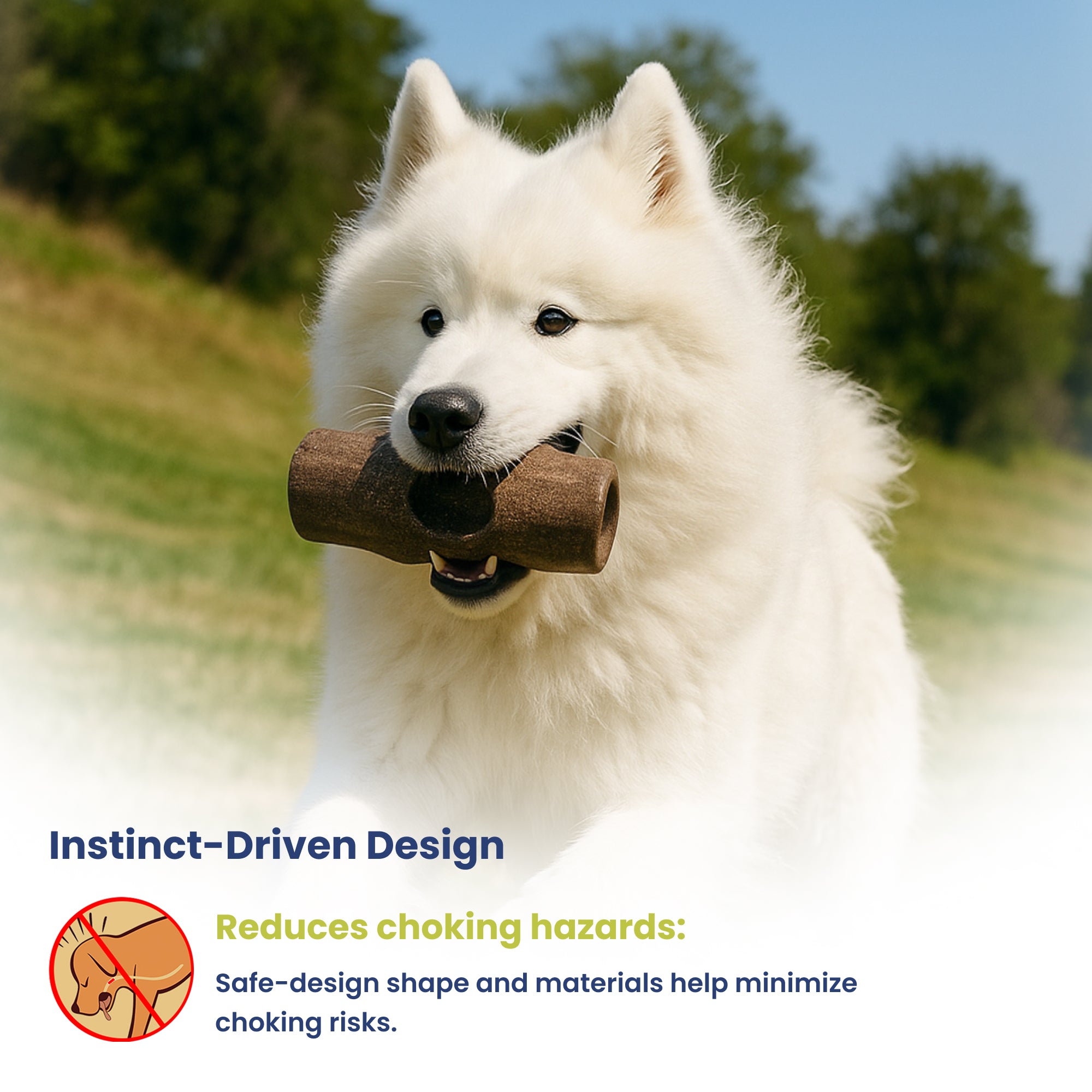 PawsPik 3-in-1 Tree-Stump Interactive Frozen Dog Treat Toy, Brown, Small