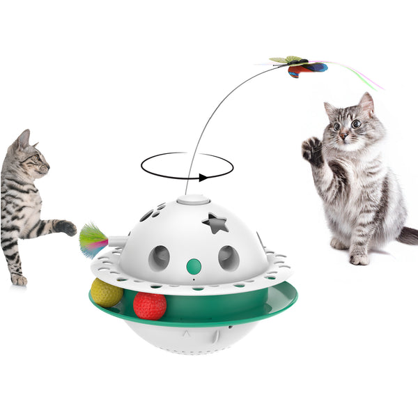 PawsPik® Triple Chase Tumbling Interactive Cat Toy with Catnip Ball