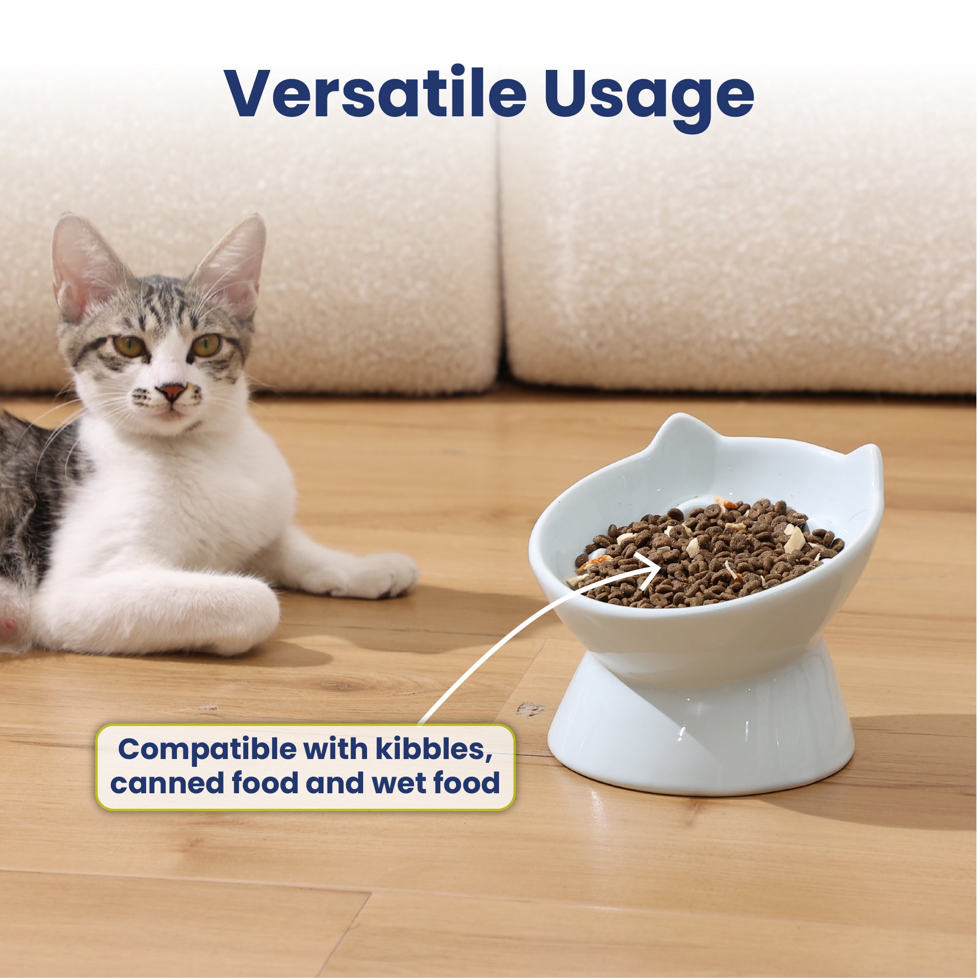 PawsPik® Lynx Ceramic Raised Slow Feeder Cat Bowl PawsPik® Lynx Ceramic Raised Slow Feeder Cat Bowl