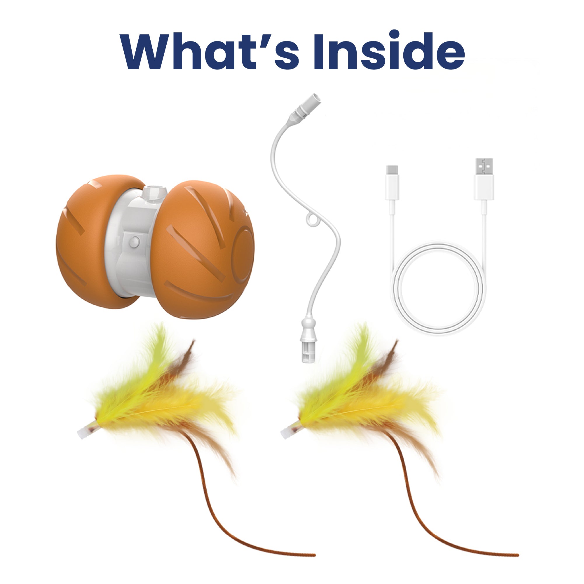 PawsPik® Feather Tail Rechargeable Spinner Chasers Cat Toy