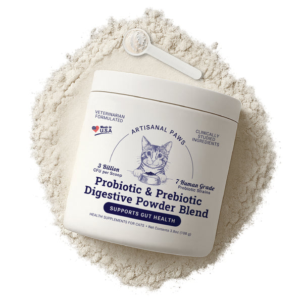 Artisanal Paws® Digestive Probiotic & Prebiotic Blend Powder Supplement for Cats, 3.8-oz