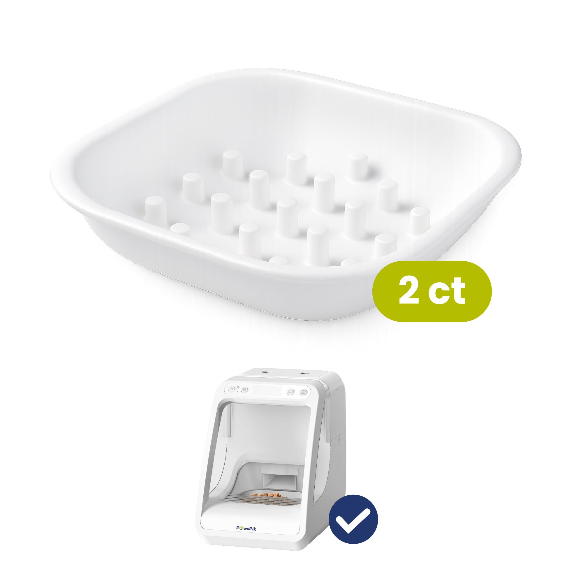 PawsPik® Silicone Slow-Feed Bowl Insert for Automatic Microchip RFID Pet Feeder, 2 ct