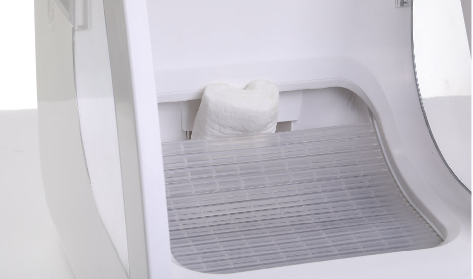 Close-up view of a PawsPik RFID pet feeder.