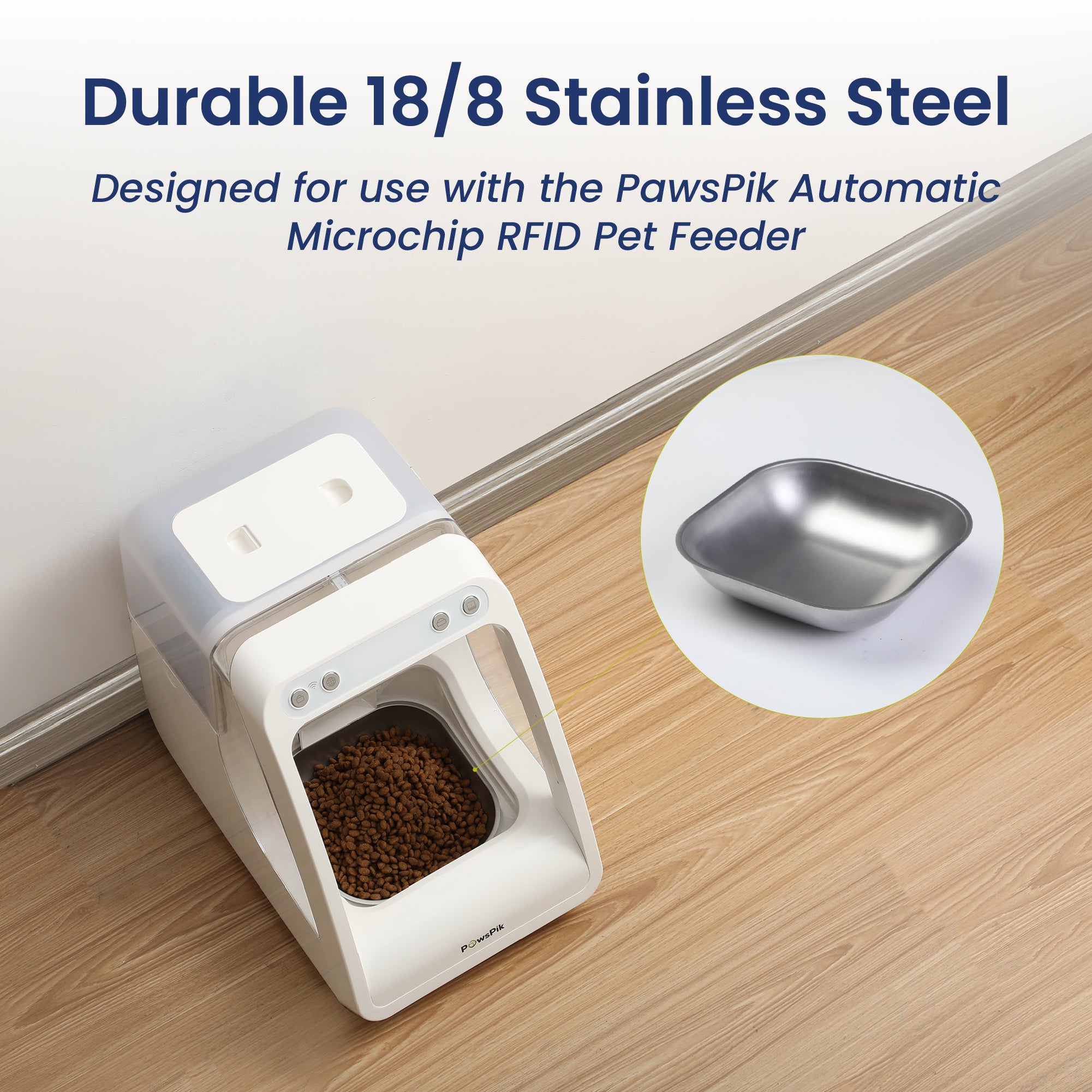 PawsPik® Microchip Feeder Replacement Stainless Steel Bowl