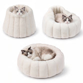 PawsPik® 3-in-1 Convertible Plush Cave & Donut Bolster Dog & Cat Bed, Medium