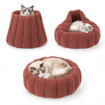 Load image into Gallery viewer, PawsPik® 3-in-1 Convertible Plush Cave & Donut Bolster Dog & Cat Bed, Medium
