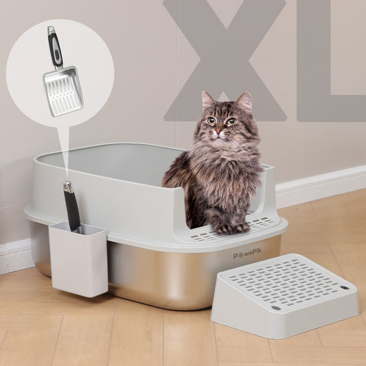 PawsPik® Enclosed Cat Litter Box XL Made with 304 Stainless Steel