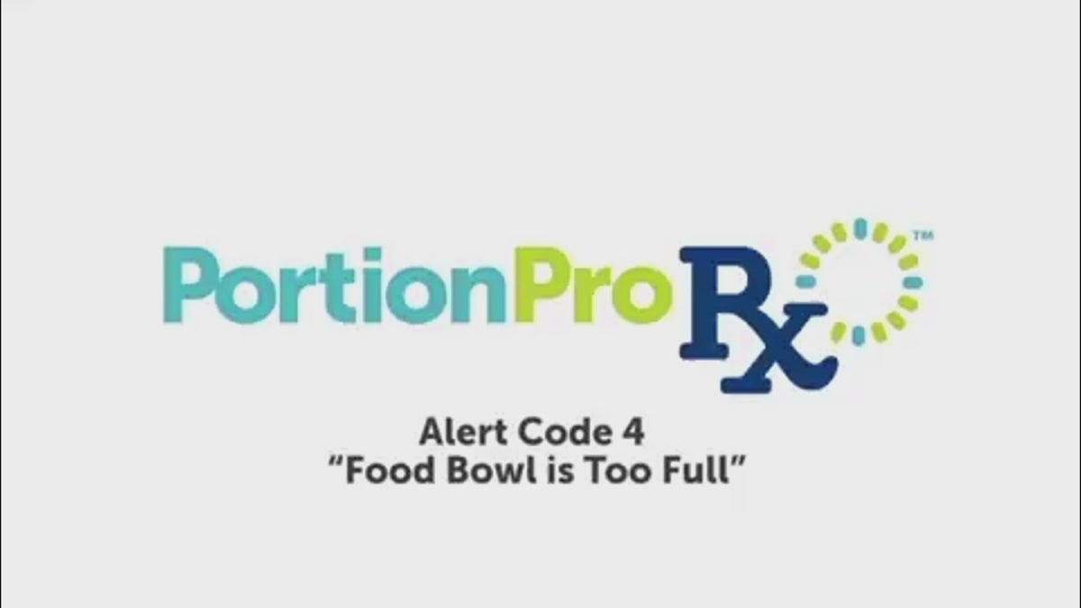 guide on how to fix the alert code 4 for the portionpro rx. Alert code four correlates to the food bowl being too full