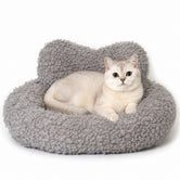 PawsPik® Heart-Shaped Plush Comfort Bolster Dog & Cat Bed with Removable Cover